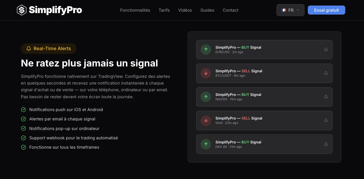 Alertes temps réel SimplifyPro